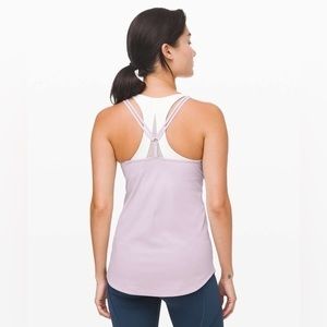 Lululemon Go For Double Tank in Silver Lilac